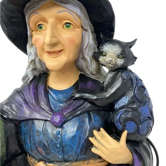 Jim Shore Heartwood Lighted Halloween Witch With Cat & Lantern 20"
Retired 2018 - Picture 8 of 11